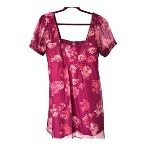 Floral Pink Women's BABYDOLL DRESS